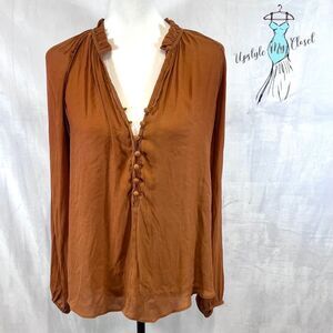 Long sleeve copper color oversized peasant top size small
